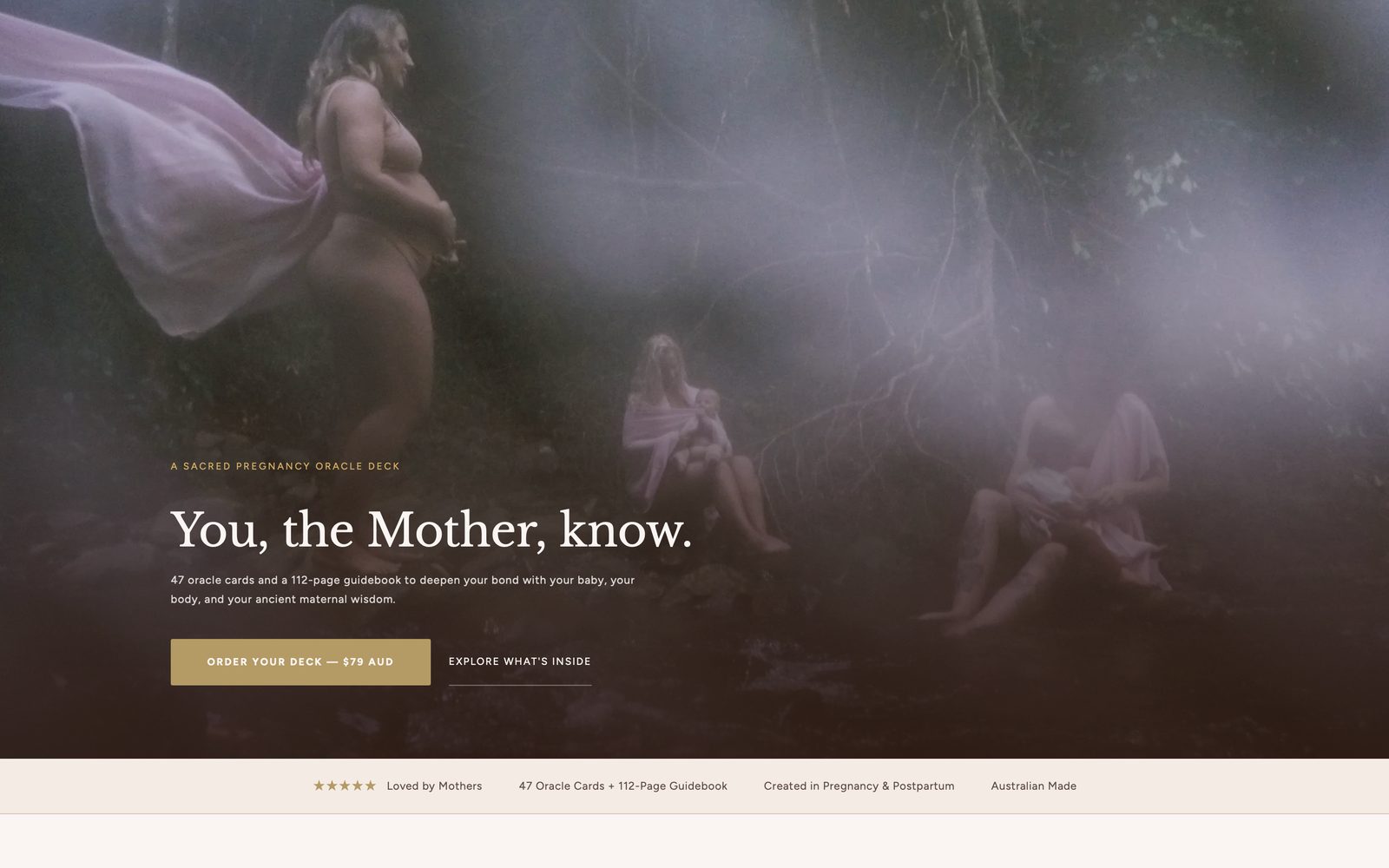 The Cosmic Mother online store homepage, designed and built on Shopify by Ape Labs